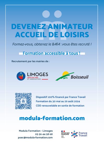 Modula Formation forme les futurs animateurs des mairies de Limoges et Boisseuil